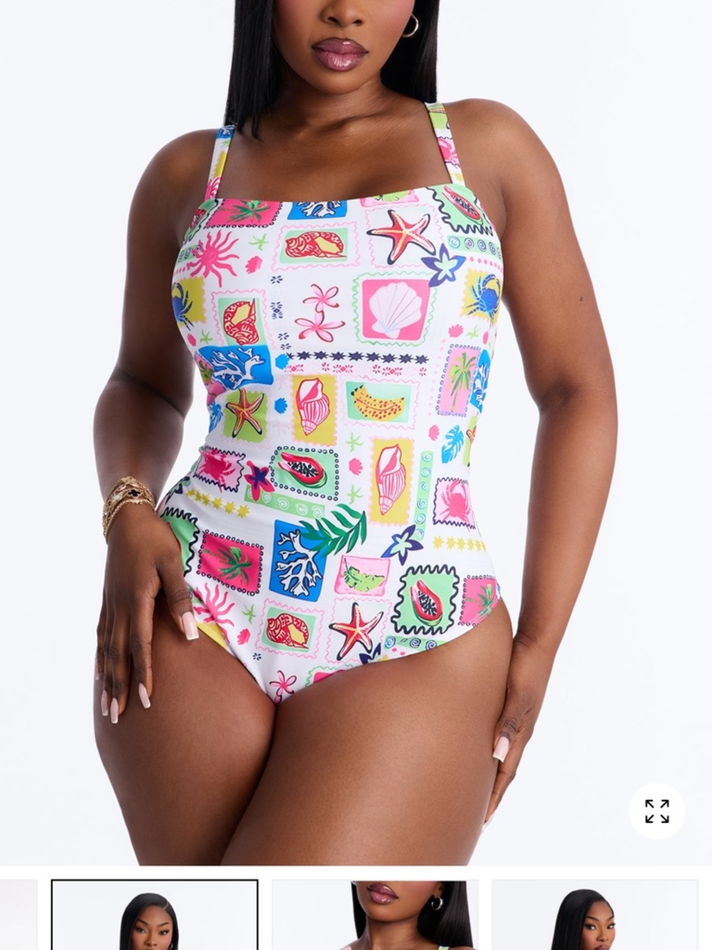 Marina Tropical Print One Piece Swimsuit- NWT